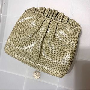 COPY - Judith Leiber Vintage Snakeskin Ruffle Clutch Beige
